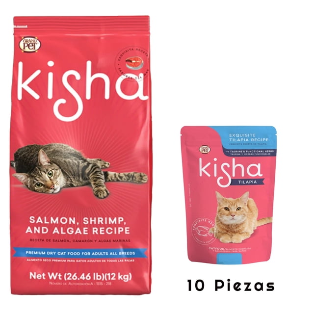 Kisha 12 Kg + Alimento Humedo Kisha Tilapia 85g (10 Pzas)