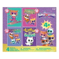 Ceaco Super Kitties 4-in-1 Multipack Interlocking Jigsaw Puzzles for Children Ages 6