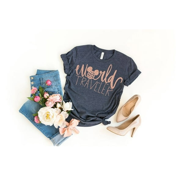 World Traveler Shirt, Epcot Glitter Shirt, Family Travel T-Shirt, World Traveler Tee, Unisex Family Trip Shirt