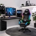 thumbnail image 1 of Silla Gaming Con Luces LED RGB Reclinable, Altura Ajustable Ergonómica, Sillón Gamer Para PC Con Cojines Lumbar Y Cervical, Apoyabrazos Ajustables Para Oficina Y Estudio, 1 of 6