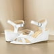 thumbnail image 4 of Zapatos Tacón Cuña Sandalias Baja Mujer Correa Tobillo Punta Abierta Cómodo, 4 of 8