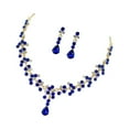 thumbnail image 4 of Miangastore 1 Ensemble Collier et Boucles d'Oreilles à la Mode Ensemble Bijoux de Mariée Accessoires de Robe de Mariage pour Femmes (Bleu), 4 of 9