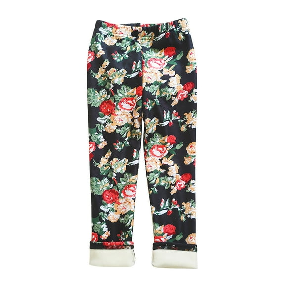 Hpgjzj Girls' Basic Comfort Stretch Soft Stylish Print Leggings Fall Winter Girls Elastic Pants