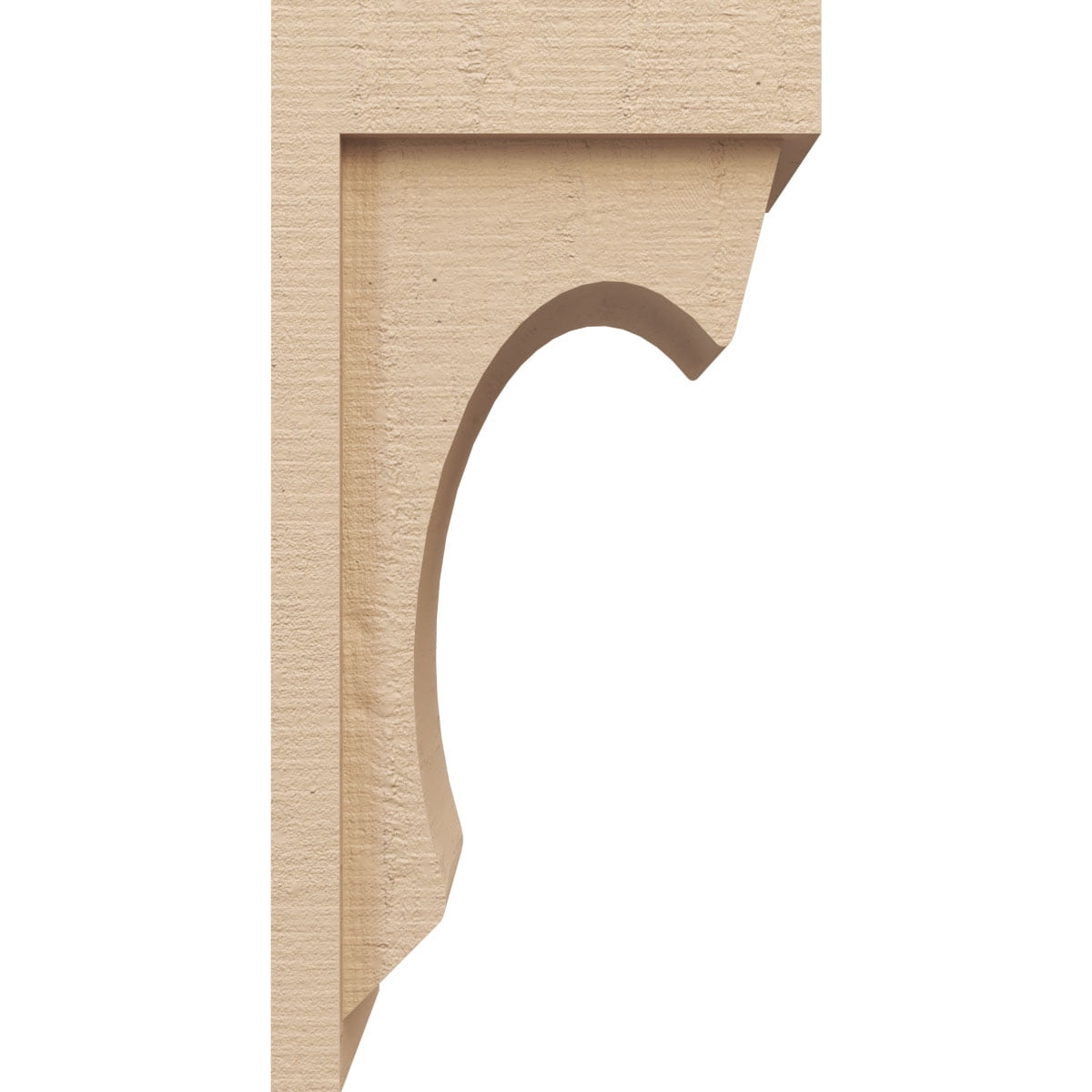 8"W x 8"D x 16"H Wide Emerson Rough Cedar Woodgrain TimberThane Corbel, Primed Tan
