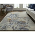 thumbnail image 5 of HomeRoots 513387 10 x 14 ft. Gray Blue & Orange Wool Floral Hand Tufted Handmade Rectangle Area Rug, 5 of 5