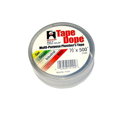 Tape Dope, Use on pipes carrying acids, solvents, alkalis, steam, hot and cold water, lp gas, natural gas, oxygen and almost every chemical By