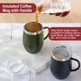 thumbnail image 4 of 6Pcs 12oz Insulated Coffee Mug with Handle Stainless Steel Insulated Coffee Mug Bulk Double Wall Vacuum Travel Mug Tumbler Cup with Sliding Lid Travel Coffee Cup Thermal Cup, 4 of 6