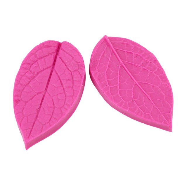 2Pcs/Pack Leaf Shaped Silicone Press Mold Cake Decoration Fondant Cake 3D Food Grade Silicone Mould heqiyong LED