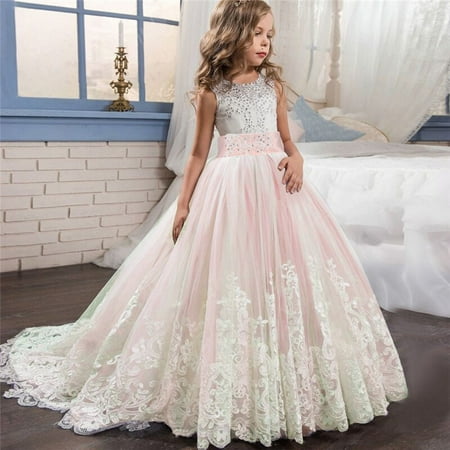 

Huilaibazo Girls Dress Party Dress Tulle Tutu Lace Bridesmaid Gown Princess Pageant Wedding Girls Dress&Skirt