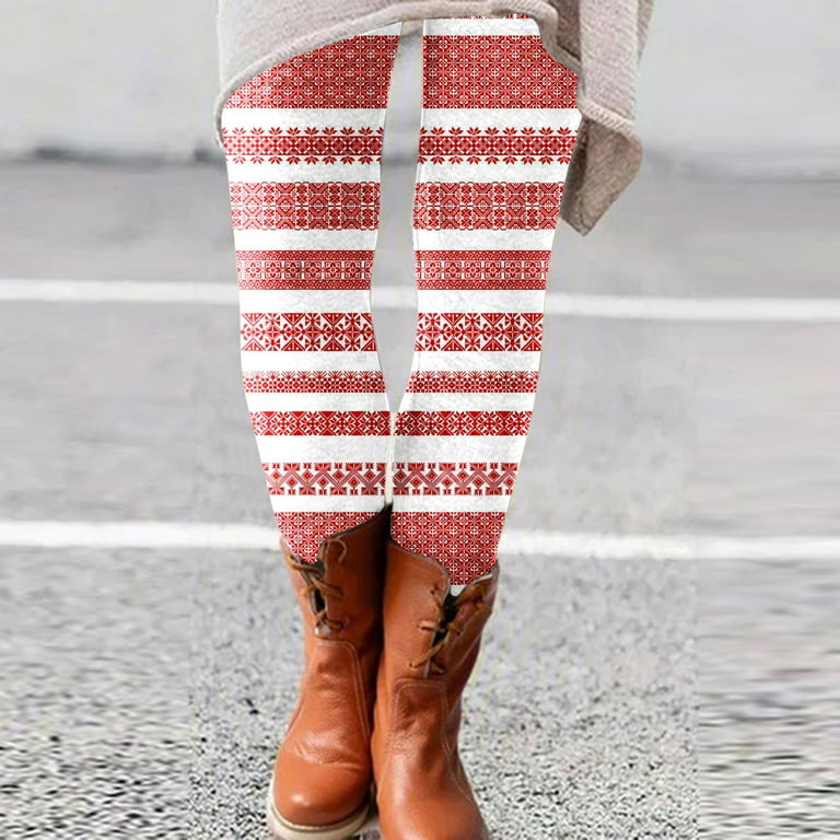 Women Christmas Printed Elastic All-match Long Boot Pants Leggings
