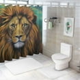 thumbnail image 6 of COMIO Art Wild Lion Animal Furry Mammal Predator Palette Mane Expressive Feline Shower Curtain Multiple Sizes Durable and Washable White, 6 of 6