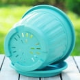 thumbnail image 6 of Plant Pots,Flower Pots with Drainage Hole & Saucer,Indoor Roman Architectural Style Flower Pot,For And Growing Plants,Flowers,Tall Indoor Pots,And Rearranging Garden Or Home Decor,Sky Blue, 6 of 9