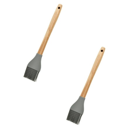 

Clearance Silicone Oil Brush under $8 Home Baking Roundwood Handle Split Grill Brush Pancake Silicone Grease Brush Kitchen Utility