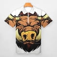 thumbnail image 3 of Psychedelic Pig Head Colorful Men Zipper T-shirt Summer Casual Short Sleeve T-shirt Top, 3 of 7