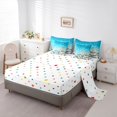 thumbnail image 3 of Manfei Lovely Seashell 7-Piece King Bedding,Kawaii Starfish King Bed in a Bag,Light Blue,Polkadot Reversible, 3 of 8
