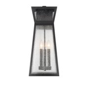 Matte Black Three Light Outdoor Wall Lantern from the Millford Collection