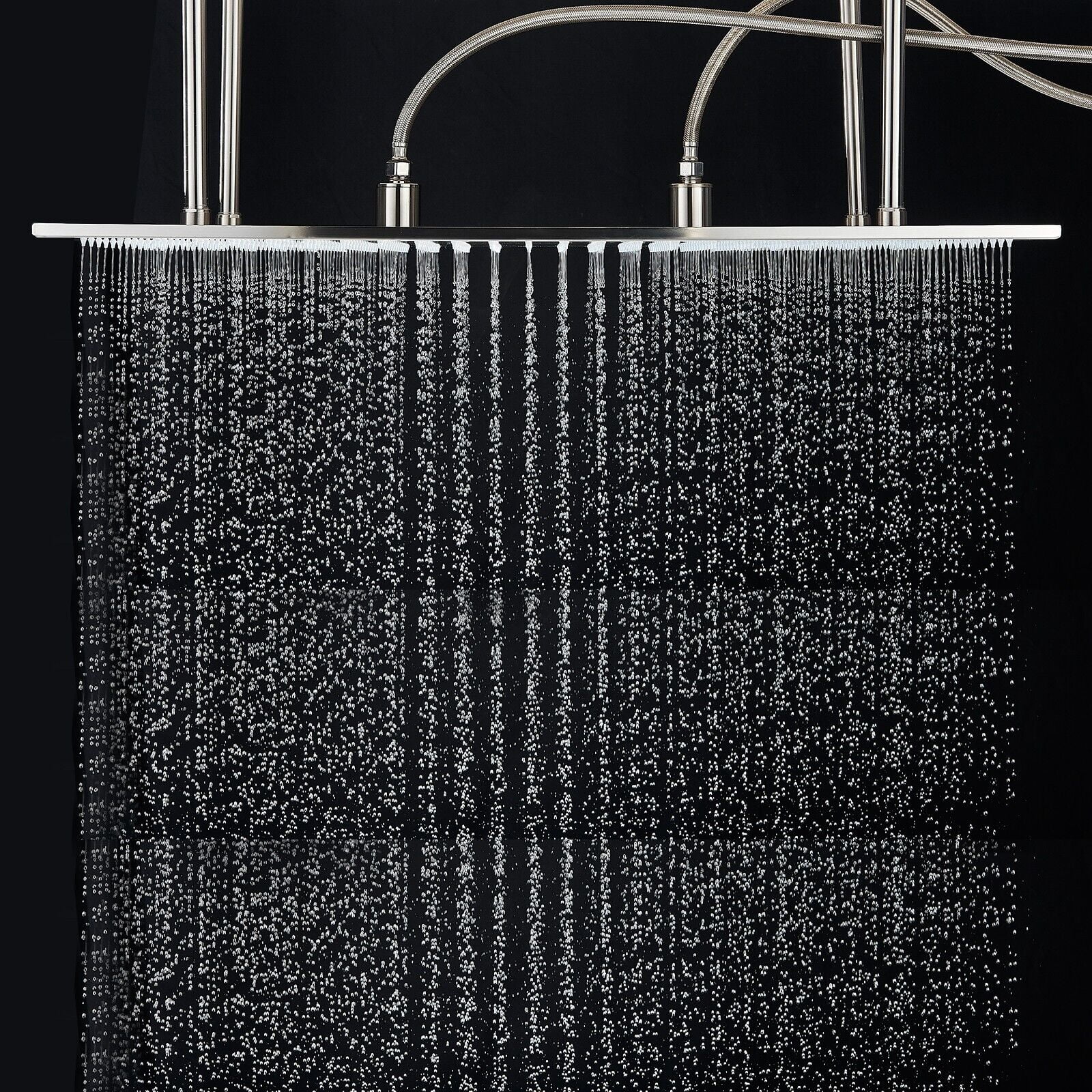 Ceil Mount 32x16" Square Rain Shower Head High pressure Top Spray Brushed Nickel