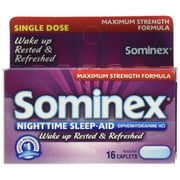 Sominex Nighttime Sleep-Aid Caplets, Maximum Strength, 16 ea