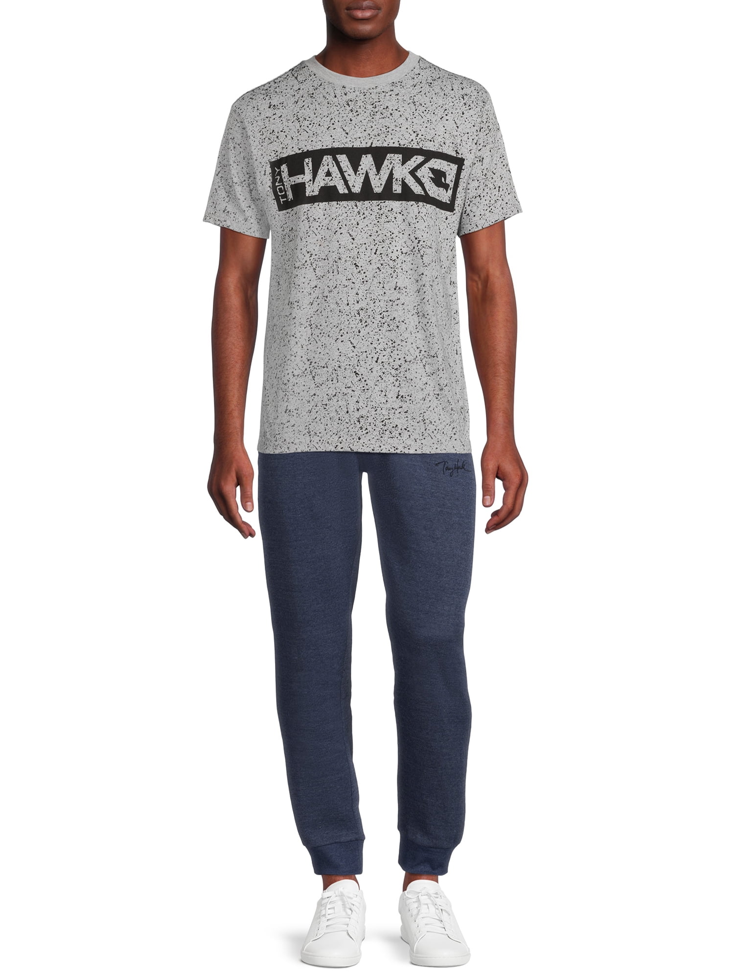 Tony Hawk Men's Tony Script Logo Fleece Jogger Sweatpants, Sizes S