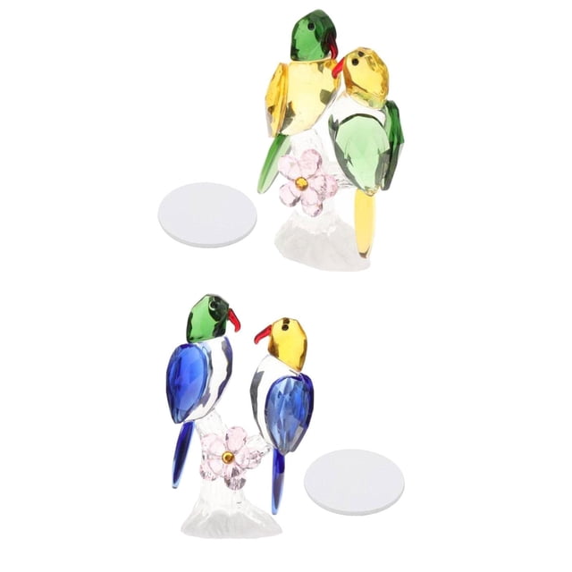 2 Uds Estatuas de Loro Coloridas Animal Escritorio Granja Escultura Oficina Sala de Estar Pájaros Figurita Artesanía Estante Ornamento Decoración