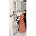 thumbnail image 2 of Steinlen, Theophile 14x24 Gold Ornate Wood Framed with Double Matting Museum Art Print Titled - Women Conversing In The Street, 2 of 4