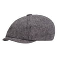 thumbnail image 1 of Visière pour Femmes Noir Gris Chevrons Casquette Plate Tweed Garçon Gatsby, 1 of 2