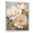 thumbnail image 2 of Designart "Blissful Beige Peony Fragrance" Peonies Floater Framed Canvas Prints, 2 of 5