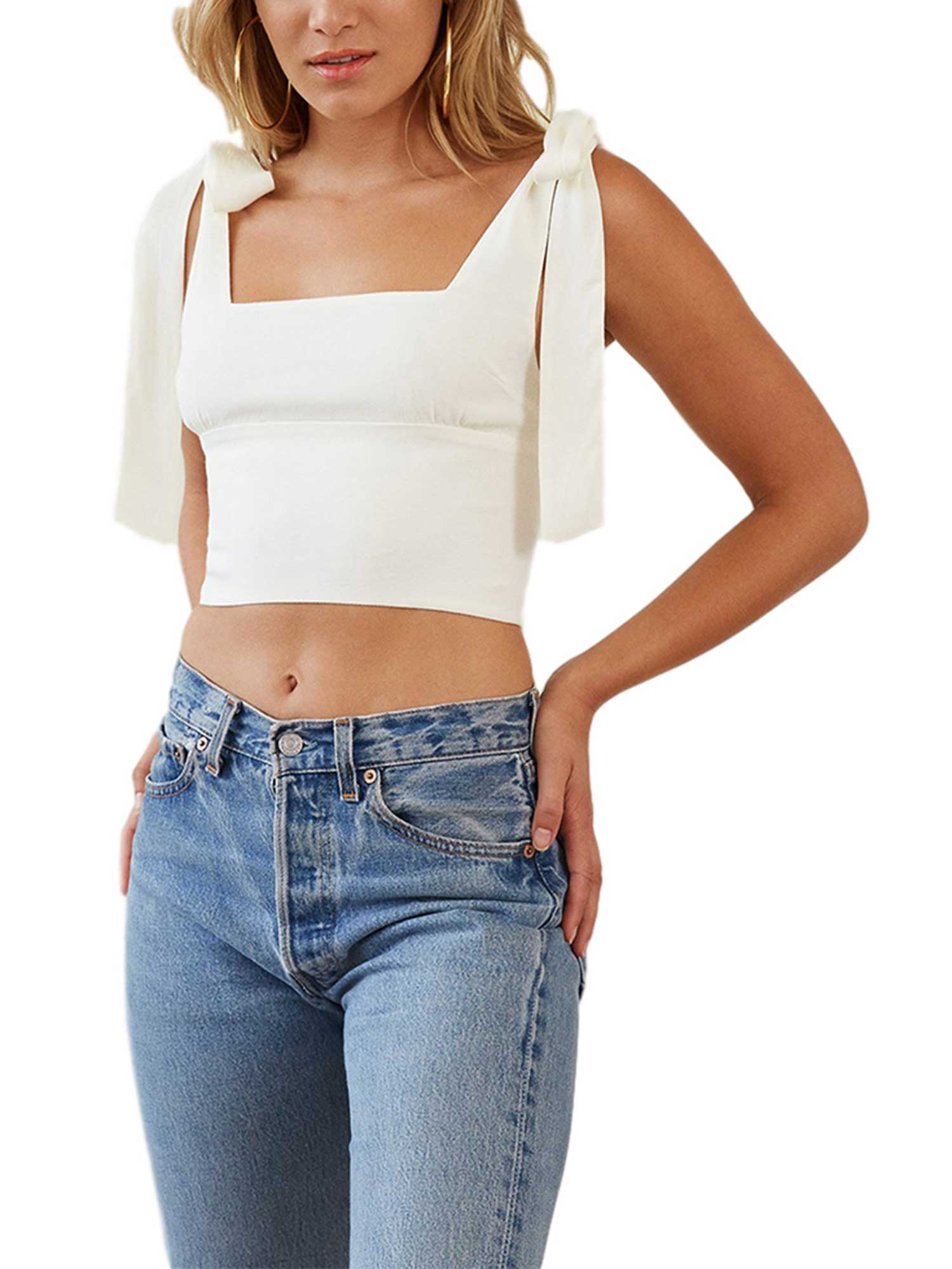 Tie shoulder strap top Clearance