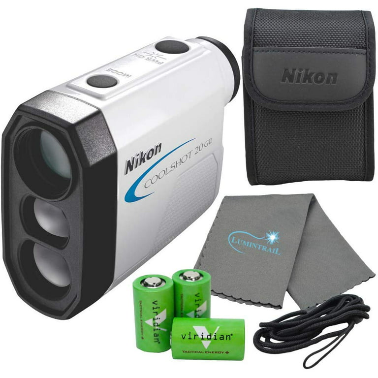 Nikon Coolshot 20 GII Golf Laser Rangefinder Bundle with 3 CR2 Batteries  and a Lumintrail Cleaning Cloth