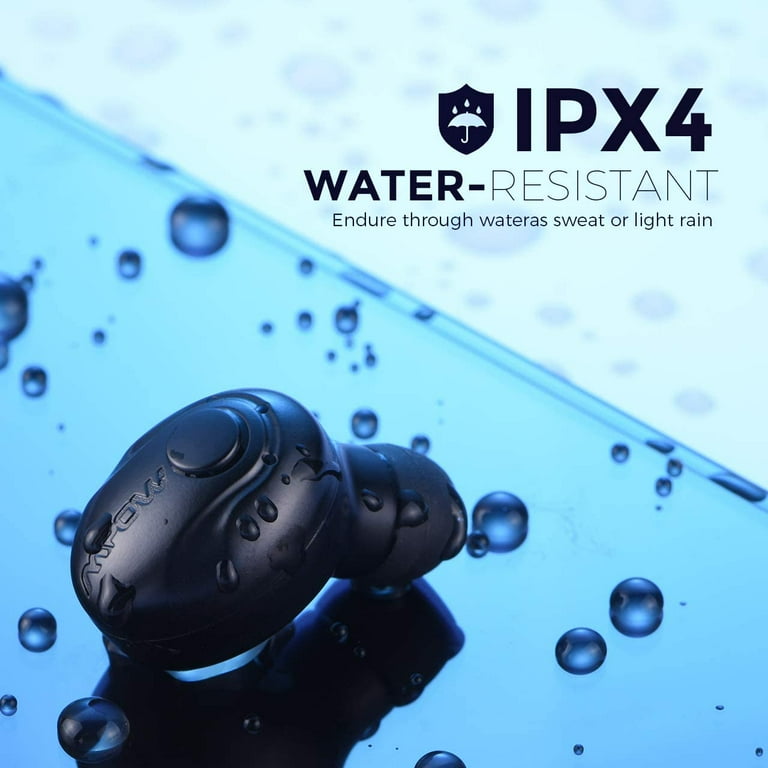 Mpow EM16 V5.0 Mini Bluetooth Earbud Smallest Wireless Headphones w CVC 8.0 Noise Cancelling Mic Black