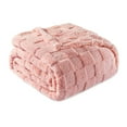thumbnail image 7 of Exclusivo Mezcla Fleece Throw Blanket for Couch, Super Soft Warm Lightweight Checkered Pattern Blanket for All Seasons, Pink, 50"x60", 7 of 7