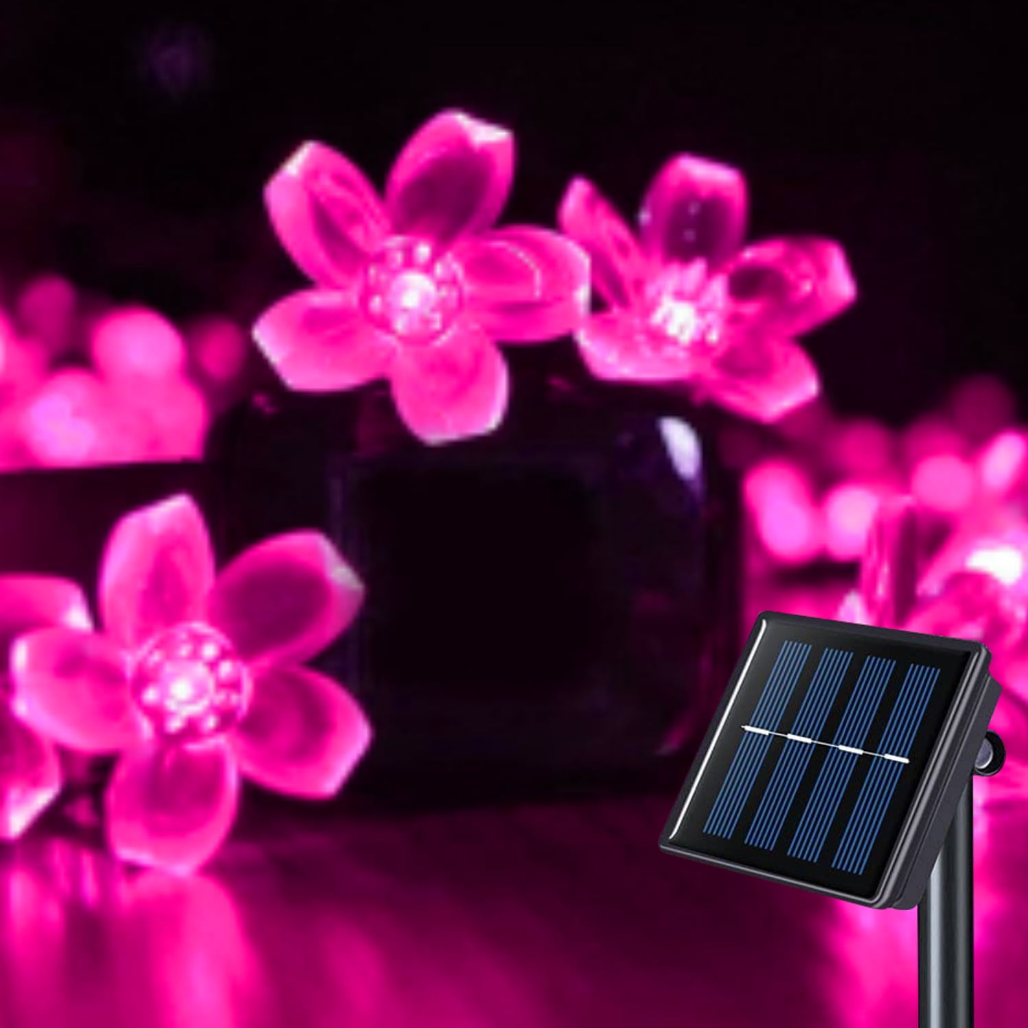 50 LED Blossom Flower Solar Fairy String Lights for Outdoor Garden Wedding Party