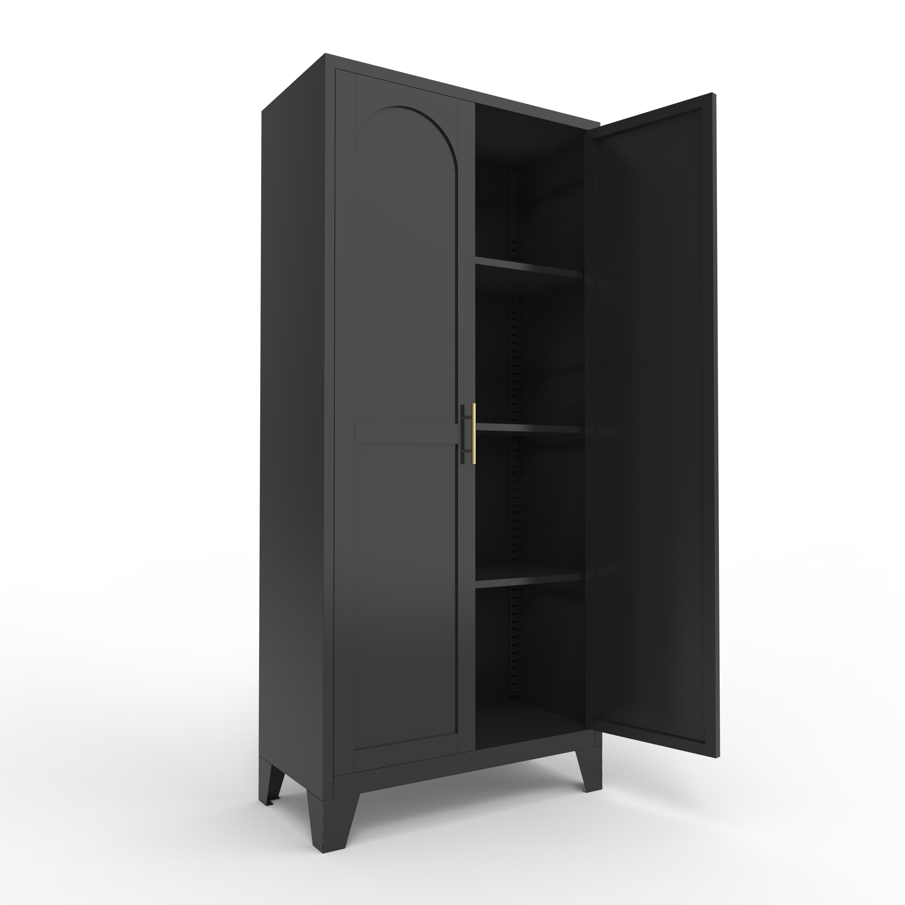 Amkui 70" Tall Metal Storage Cabinet with Lockable Doors & Adjustable Shelves, Kitchen Pantry Cabinet, Tools Clothes Garage Storage Cabinet for Home Office