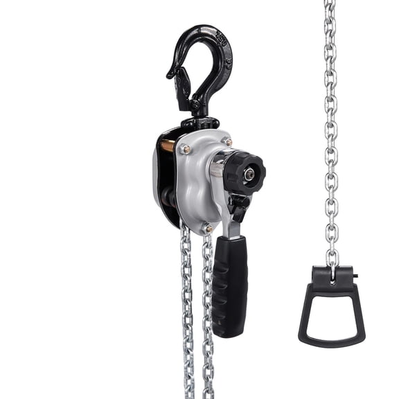 Heavy Duty Manual Chain Hoist,550 lb Capacity with 10 ft Lift,Alloy Steel Chain&Dual Pawl Brake for Construction and Garage Use