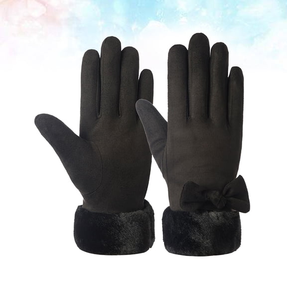Raindrops 1Pair Fashion Black Warm Gloves for Woman Touchscreen Outdoor Use Comfortable Fit