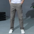 thumbnail image 2 of Bovxnpu Boys Dress Pants School Uniform Pants Cargo Style Boys Cargo Long Casual with Pockets Solid Color Pants, 2 of 8