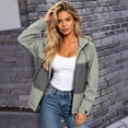 thumbnail image 4 of CFLVAEK Plus Size Rain Jacket for Women Waterproof Color Block Raincoat Lightweight Zip Up Lapel Windbreaker for Outdoor Hiking Army Green L, 4 of 7