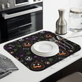 thumbnail image 3 of Colorful Halloween Icons Pattern Dish Drying Mat for Kitchen 1 Pack, Ultra Absorbent Microfiber Dishes Drainer Mats,16x18in(41x46cm), 3 of 6