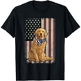 thumbnail image 2 of Golden Retriever American Flag Bandana 4th Of July Tshirt T-Shirt, 2 of 3