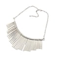 thumbnail image 2 of SmartBy Sparkling Bars Choker Metallic Necklace Bib Chunky Collar Fringe Necklace Metal Tassel Punk Jewelry for Women, 2 of 7