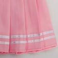 thumbnail image 5 of JGGSPWM Womens Pleated Mini Skirt Striped Trim Elastic Waist Fashion High Waist Slim A-Line Skirts Pink L, 5 of 9