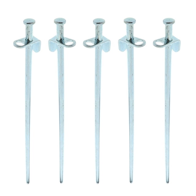 5 piezas de estacas exteriores de acero galvanizado de alta resistencia Estacas para suelo rocoso/duro Los 40cm Cola estacas de tienda de campaña