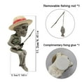 thumbnail image 3 of Fishing Skeleton Sculpture Halloween Garden Decorations, Mini Skeleton Figurines Statue Decor, Resin Gothic Decor for Home Office Desk Unique Holiday Ornament Used to Pond Fountain, 3 of 4