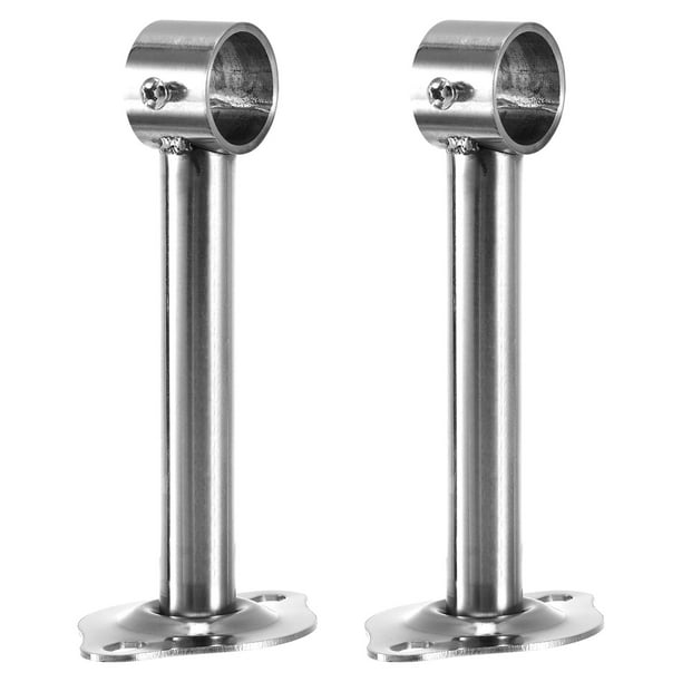 2 soportes de acero inoxidable para barra de armario, soporte de montaje para cortina de ducha resistente para balcón, baño y cocina.