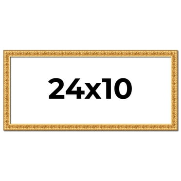 24x10 Frame Gold Real Wood Picture Frame Width 1 inches | Interior Frame Depth 0.5 inches | Edwina