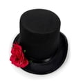 thumbnail image 6 of Vjnyvs Adult Victorian Top Hat, Rose Flower Magic Hat Jazz Cap Unisex Fedoras Hat Pirate Hat For Party Hat, 6 of 7