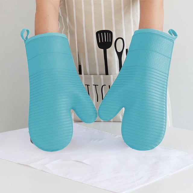 Guantes de Silicona para Horno de Alta Temperatura | Guantes de Barbacoa Resistentes Al Calor, Gruesos y Largos | Guantes de Cocina Flexibles y Antideslizantes, Aptos para Lavavajillas, para Cocinar