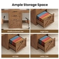 thumbnail image 6 of SEDETA 96.5 Inch 2 Person Desk with Storage, Farmhouse Double Desk with Drawers and Open Shelves, Home Office Desk with Printer Stand and File Drawer, Rustic Brown, 6 of 9