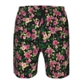 thumbnail image 3 of Cauagu Rose Flowers Print Men's Swim Trunks,Hawaiian Bathing Suit Swimsuits Beach Shorts with Pockets for Men Quick Dry Swimming Board Shorts-3X-Large, 3 of 6