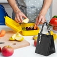 thumbnail image 6 of Uxcell Lunch Bag Tote Bag with Pocket for Work Picnic 7.5"x7.5"x9.8", Black, 6 of 6